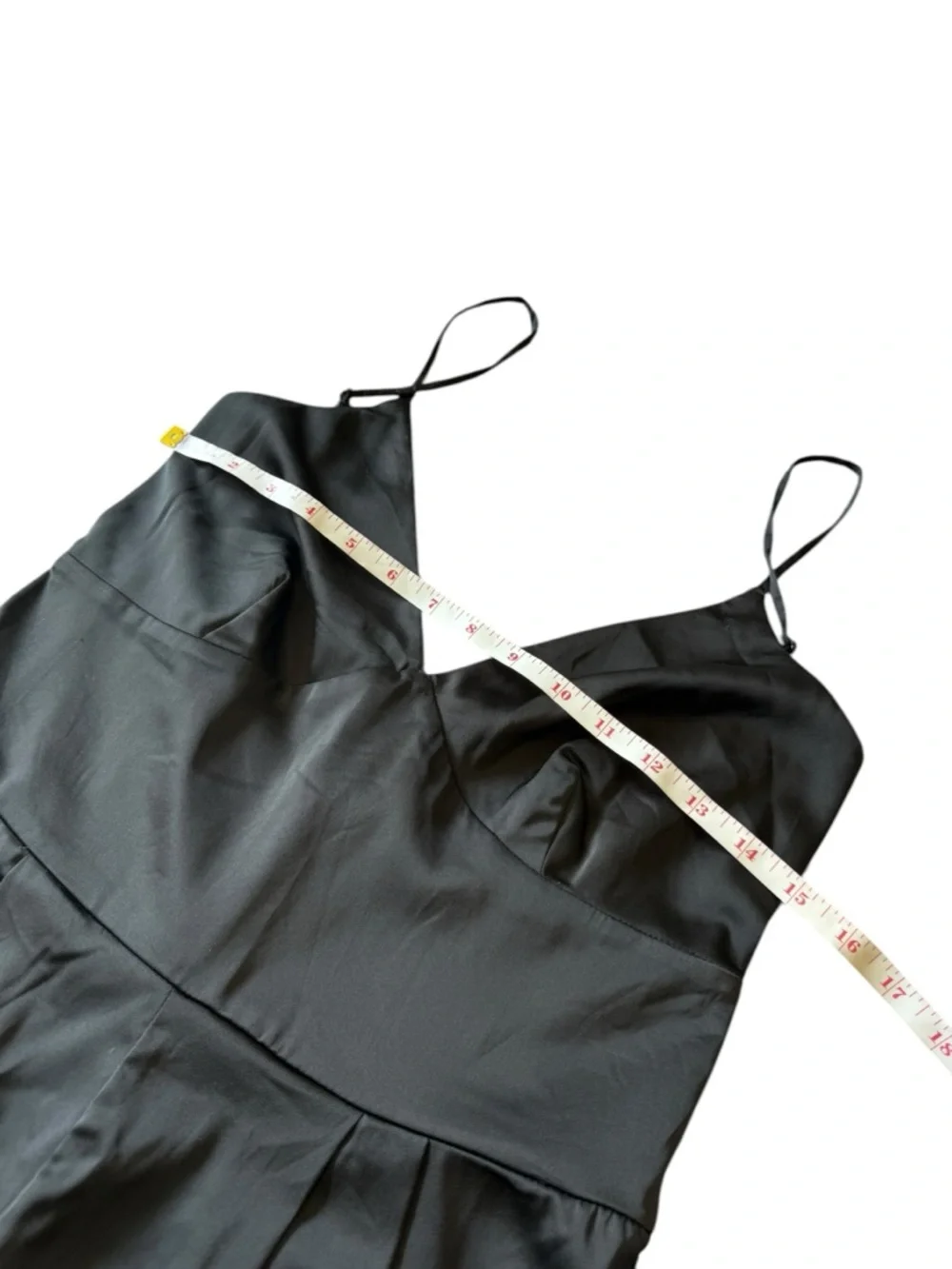 New Abercrombie & Fitch Jumpsuit Plunge Satin Black Size Medium $120 Dressy - Picture 6 of 10